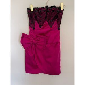 JULIE DUROCHE Vintage Bow Detail Strapless Dress Size 2